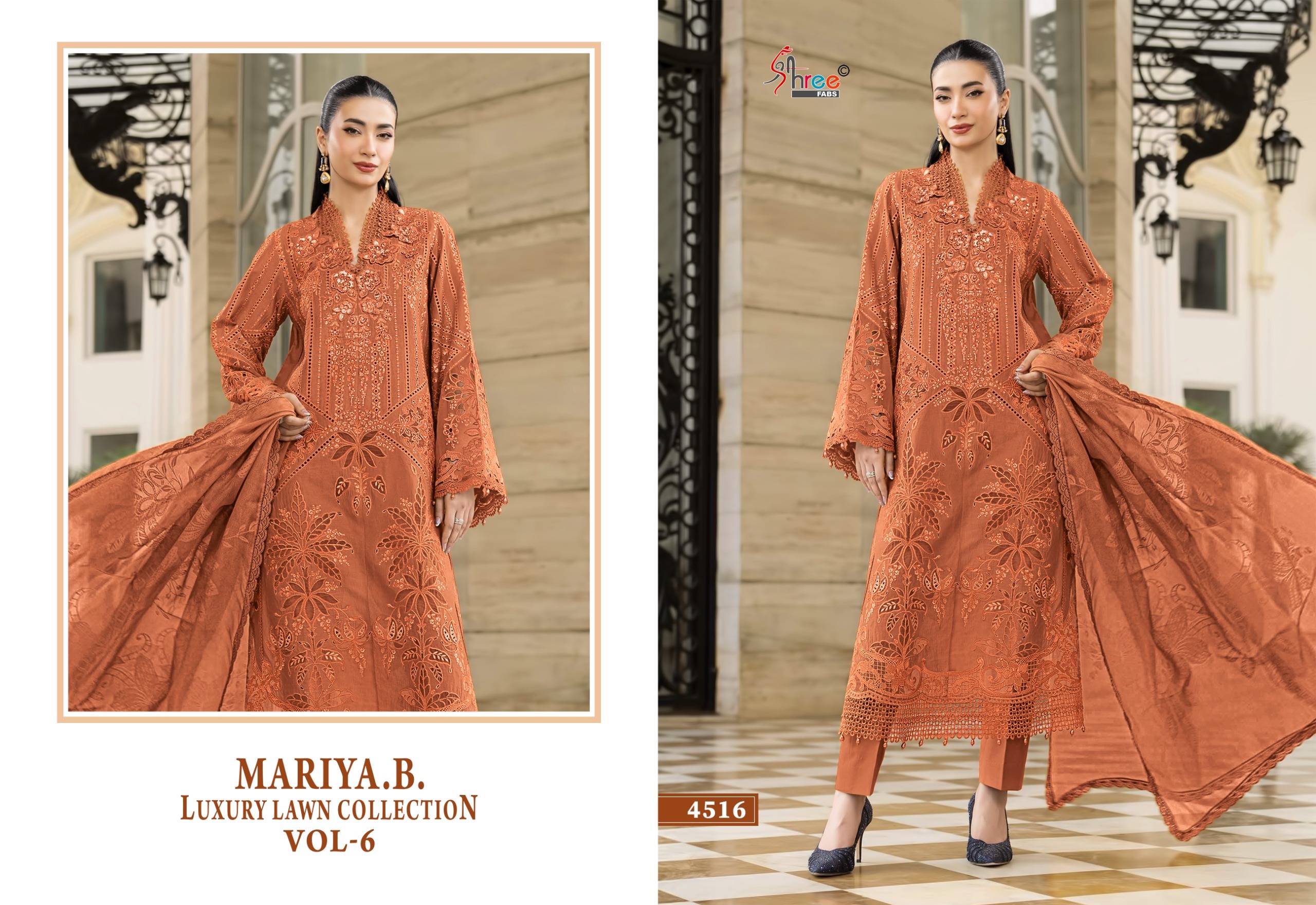 MARIYA B LUXURY LAWN COLLECTION VOL-6 By Shree Fabs Indian Traditional casual wear Pakistani pure cotton dresses At Wholesale Price